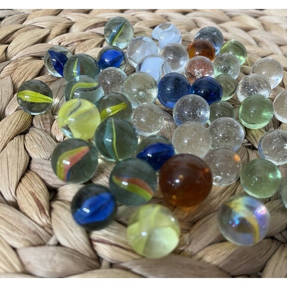 Antique & Vintage Marbles Swirl Marble Glass 2 Lbs Vintage Estate Sale Find Lot - Picture 8 of 15